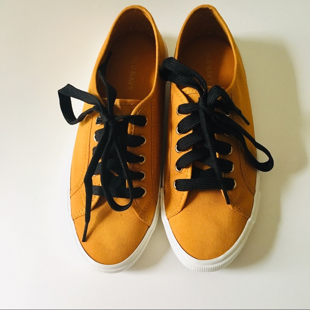 NWOT Canvas Sneakers in Mustard Yellow